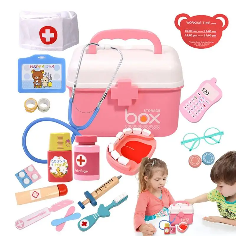Kids Doctor Dentist Playset Kit Wooden Light and Sound Pretend Play Set with Stethoscope Montessori Doctor Toys for Toddler Boys
Kids Doctor Dentist Playset Kit Wooden Light and Sound Pretend Play Set with Stethoscope Montessori Doctor Toys for Toddler Boys