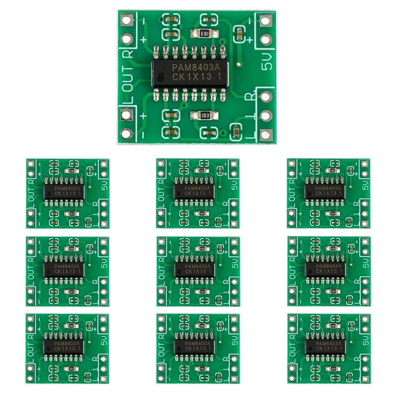 10 PCS PAM8403 Module Super Mini Digital Amplifier Board 2 X 3W Class D Digital 2.5V To 5V Power Amplifier Board
10 PCS PAM8403 Module Super Mini Digital Amplifier Board 2 X 3W Class D Digital 2.5V To 5V Power Amplifier Board