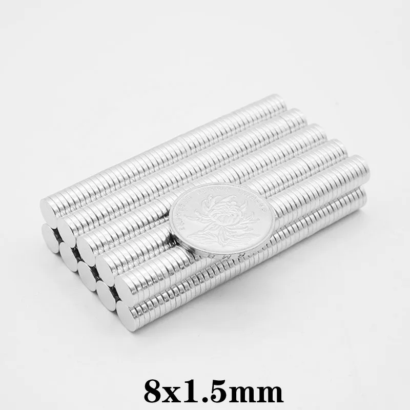 

20PCS 8x1.5 mm circular Small Magnet strong 8mmx1.5mm N35 Neodymium Magnet disc Dia 8x1.5mm Permanent NdFeB Magnet 8*1.5mm