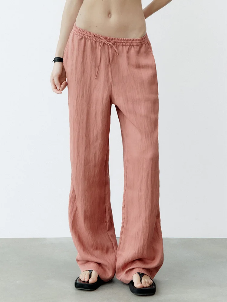 Straight Leg Trousers Women Solid Casual High Waist Pants Womens Clothing 2023 Elastic Waist Drawstring Tie Full Length Pants
Straight Leg Trousers Women Solid Casual High Waist Pants Womens Clothing 2023 Elastic Waist Drawstring Tie Full Length Pants