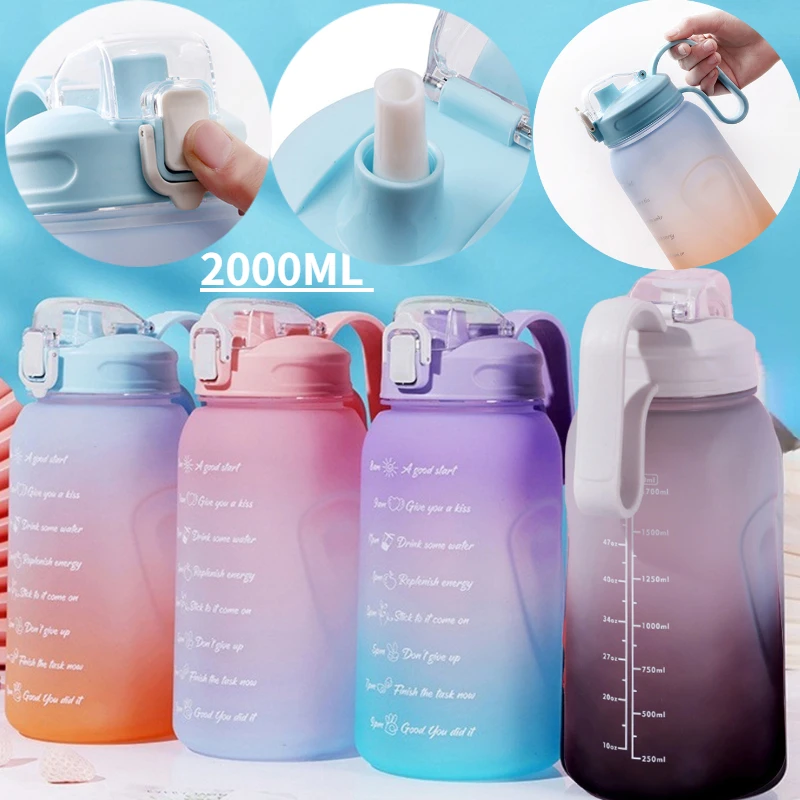 2000 мл портативная бутылка для воды большой емкости соломенная чашка пластиковый маркер времени герметичный матовый открытый спортивный ча...
2000 мл портативная бутылка для воды большой емкости соломенная чашка пластиковый маркер времени герметичный матовый открытый спортивный ча...