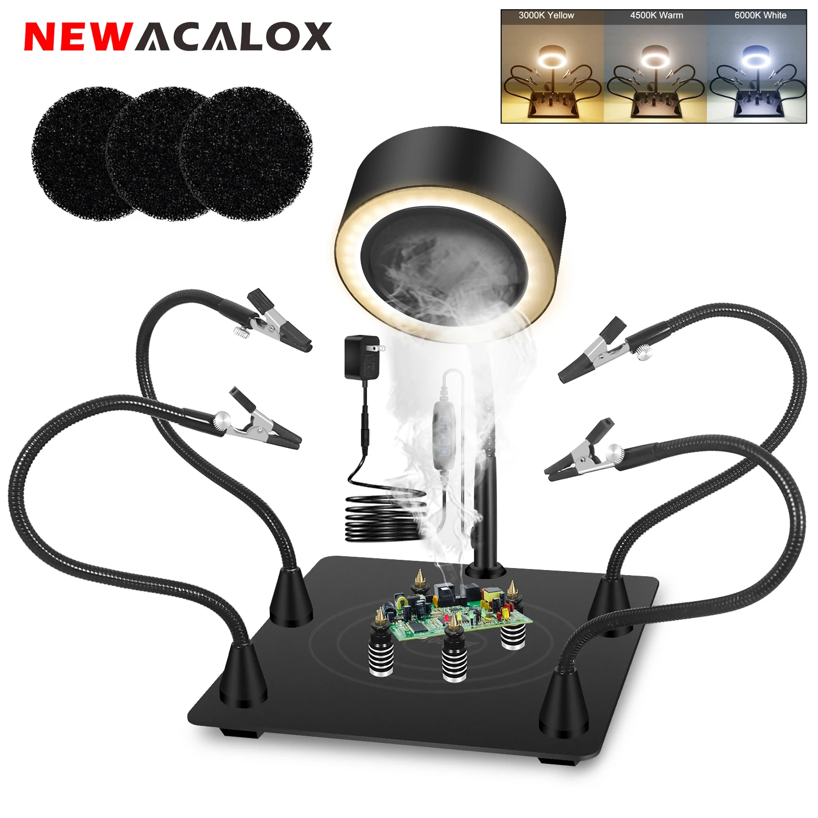 Рабочий стол NEWACALOX для сварки и ремонта, Рабочий стол для сварки, вытяжной вентилятор для пайки, вспомогательные руки с 3 цветами, аналогичный инструмент для пайки
Рабочий стол NEWACALOX для сварки и ремонта, Рабочий стол для сварки, вытяжной вентилятор для пайки, вспомогательные руки с 3 цветами, аналогичный инструмент для пайки