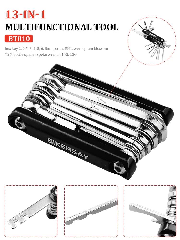 13 in 1 Bicycle Repair Tool Portable Multifunctional Bike Repair Kit Mountain Bike Spoke Wrench Screwdriver Bicycle Accessories
13 in 1 Bicycle Repair Tool Portable Multifunctional Bike Repair Kit Mountain Bike Spoke Wrench Screwdriver Bicycle Accessories