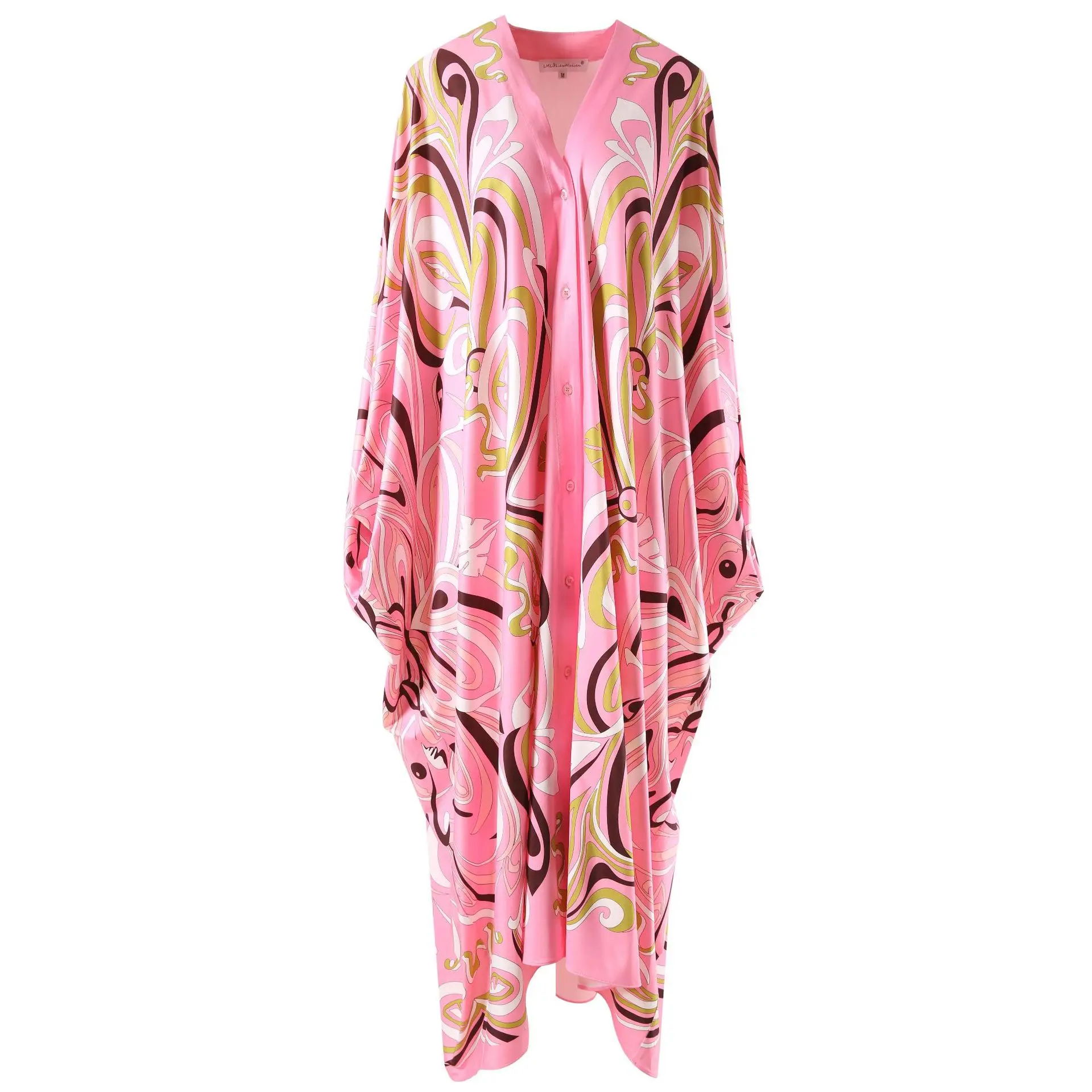 HIGH QUALITY Fashion Summer Women Print Kaftan Dress Loose Maxi Plus Size Beach Outerwear In Pink 2023 
HIGH QUALITY Fashion Summer Women Print Kaftan Dress Loose Maxi Plus Size Beach Outerwear In Pink 2023
