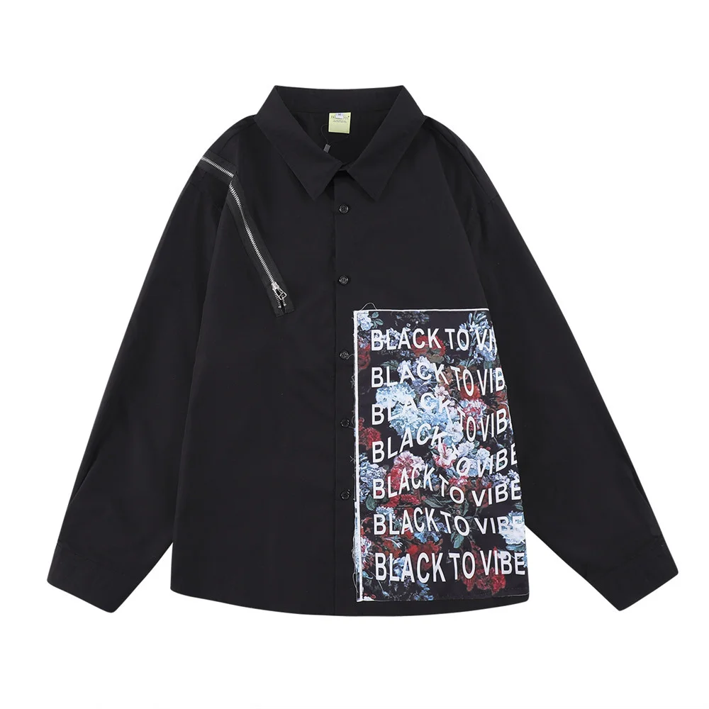 Hip Hop Printing Fake Zipper Street Fashion Men's Long Sleeve Shirt 2022 Autumn Loose zipper trim Oversize Shirts for Man
Hip Hop Printing Fake Zipper Street Fashion Men's Long Sleeve Shirt 2022 Autumn Loose zipper trim Oversize Shirts for Man