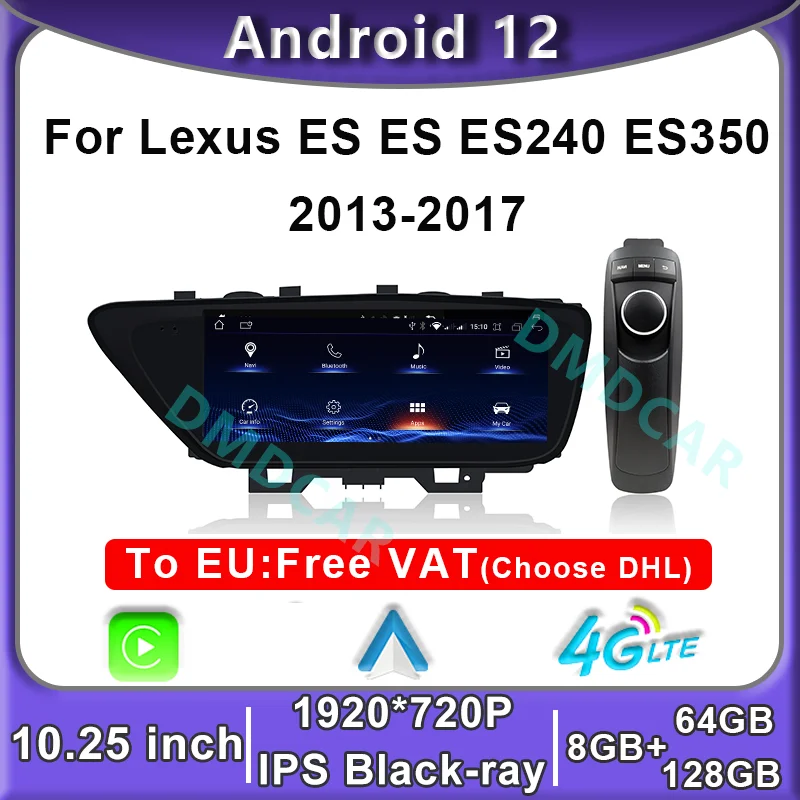 

10.25" Stereo Android12 Car Radio GPS Multimedia Video Player CarPlay Autoradio For Lexus ES ES240 ES250 ES350 ES300h 2013-2017