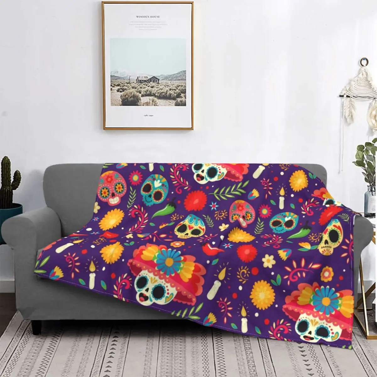 Day Of The Dead Floral Blankets Breathable Soft Flannel Winter Halloween Sugar Skull Throw Blanket for Sofa Travel Bedding
Day Of The Dead Floral Blankets Breathable Soft Flannel Winter Halloween Sugar Skull Throw Blanket for Sofa Travel Bedding