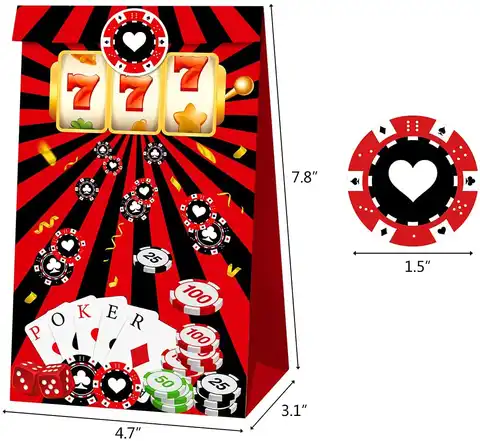 12 шт., Паперові пакети для солодощів, для казино