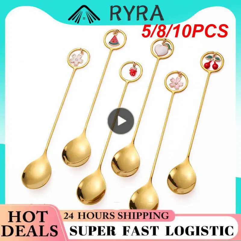 5/8/10PCS Sakura Coffee Spoon Stainless Steel Spoon Household Stirring Spoon Watermelon Cherry Cute Fruit Ornament Stirring
5/8/10PCS Sakura Coffee Spoon Stainless Steel Spoon Household Stirring Spoon Watermelon Cherry Cute Fruit Ornament Stirring