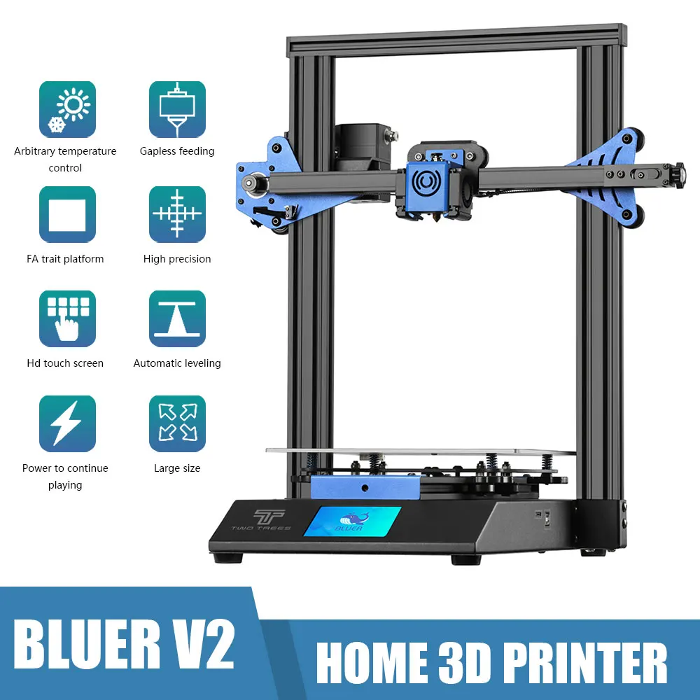 TWO TREES Bluer 3D Printer All Metal Structure With Mute Drive DIY Kit Nano Motherboard Dual Drive Extruder 3D Printer 
TWO TREES Bluer 3D Printer All Metal Structure With Mute Drive DIY Kit Nano Motherboard Dual Drive Extruder 3D Printer