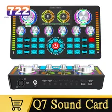 48V Live Sound Card Podcast Equipment Bluetooth-compatible Microphone Audio Mixer Sound Mixer Voice Changer For Live Streaming