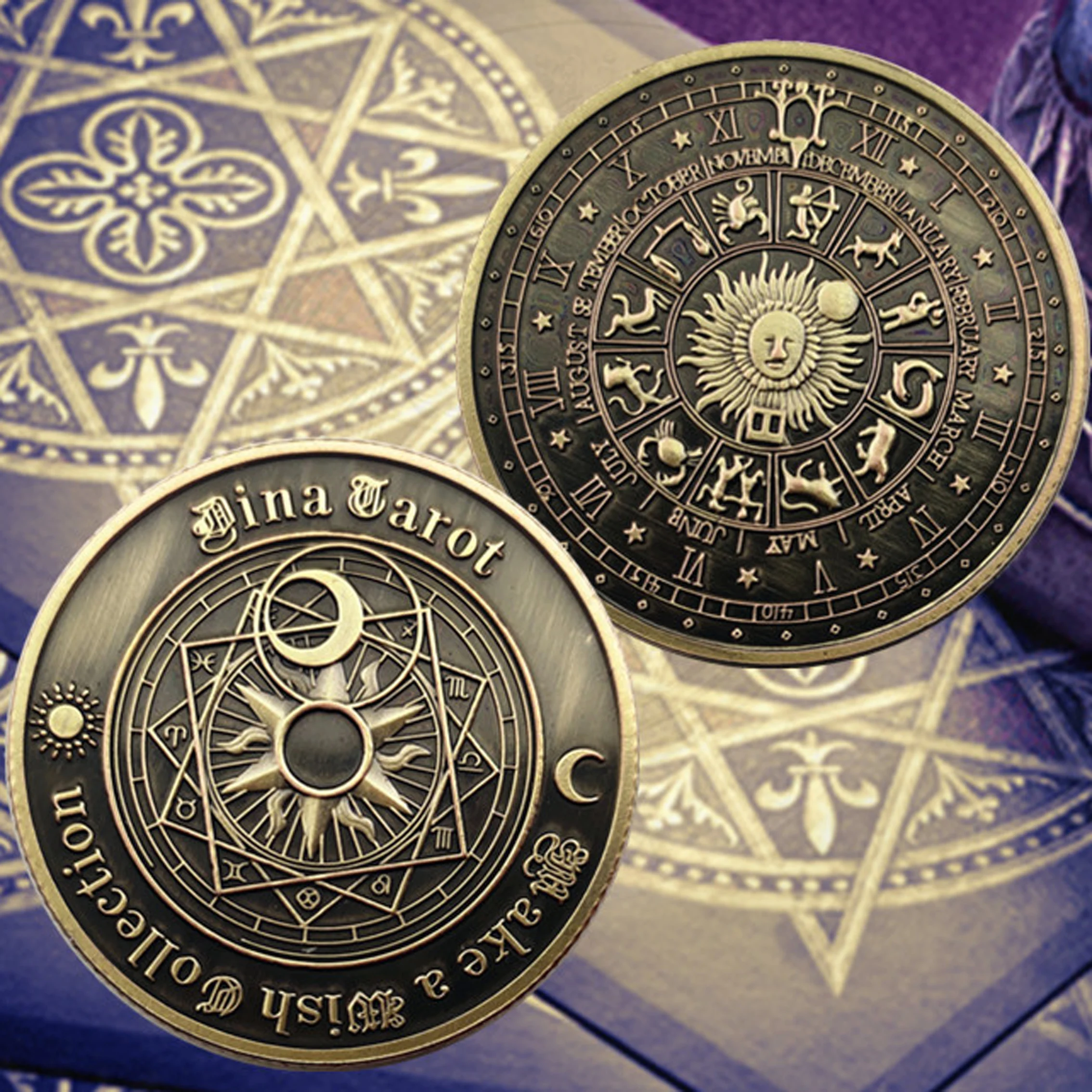 Tarot Wishing Coins Lucky Constellation Coins Embossed Coins Can Play Coins Finger Turn Coins
Tarot Wishing Coins Lucky Constellation Coins Embossed Coins Can Play Coins Finger Turn Coins