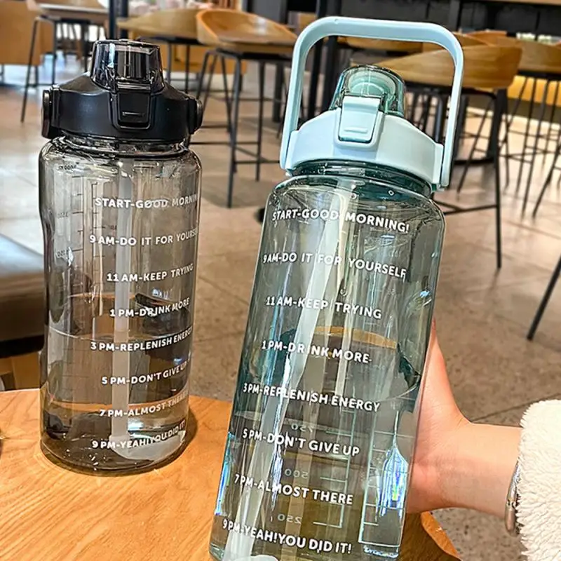 2 Liter Water Bottle With Straw Female Jug Girls Portable Travel Bottles Fitness Bike Cup Summer Cold Water Jug With Time Marker
2 Liter Water Bottle With Straw Female Jug Girls Portable Travel Bottles Fitness Bike Cup Summer Cold Water Jug With Time Marker