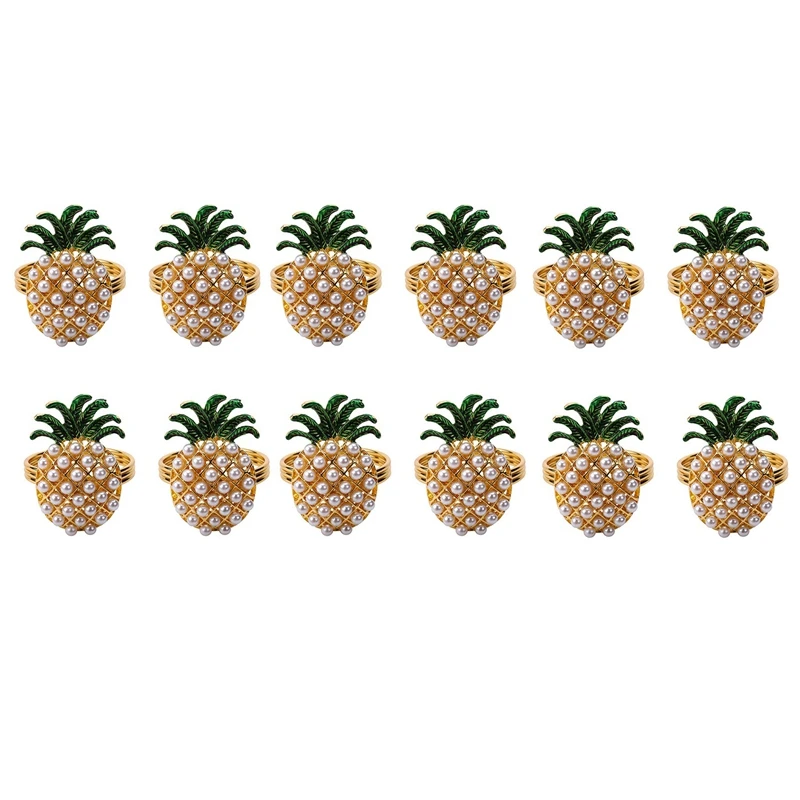 12Pcs Cute Napkin Rings Pineapple Shape Pearl Beaded Shining Gold Christening Bangle Metal Wedding Gift Party Supplies
12Pcs Cute Napkin Rings Pineapple Shape Pearl Beaded Shining Gold Christening Bangle Metal Wedding Gift Party Supplies