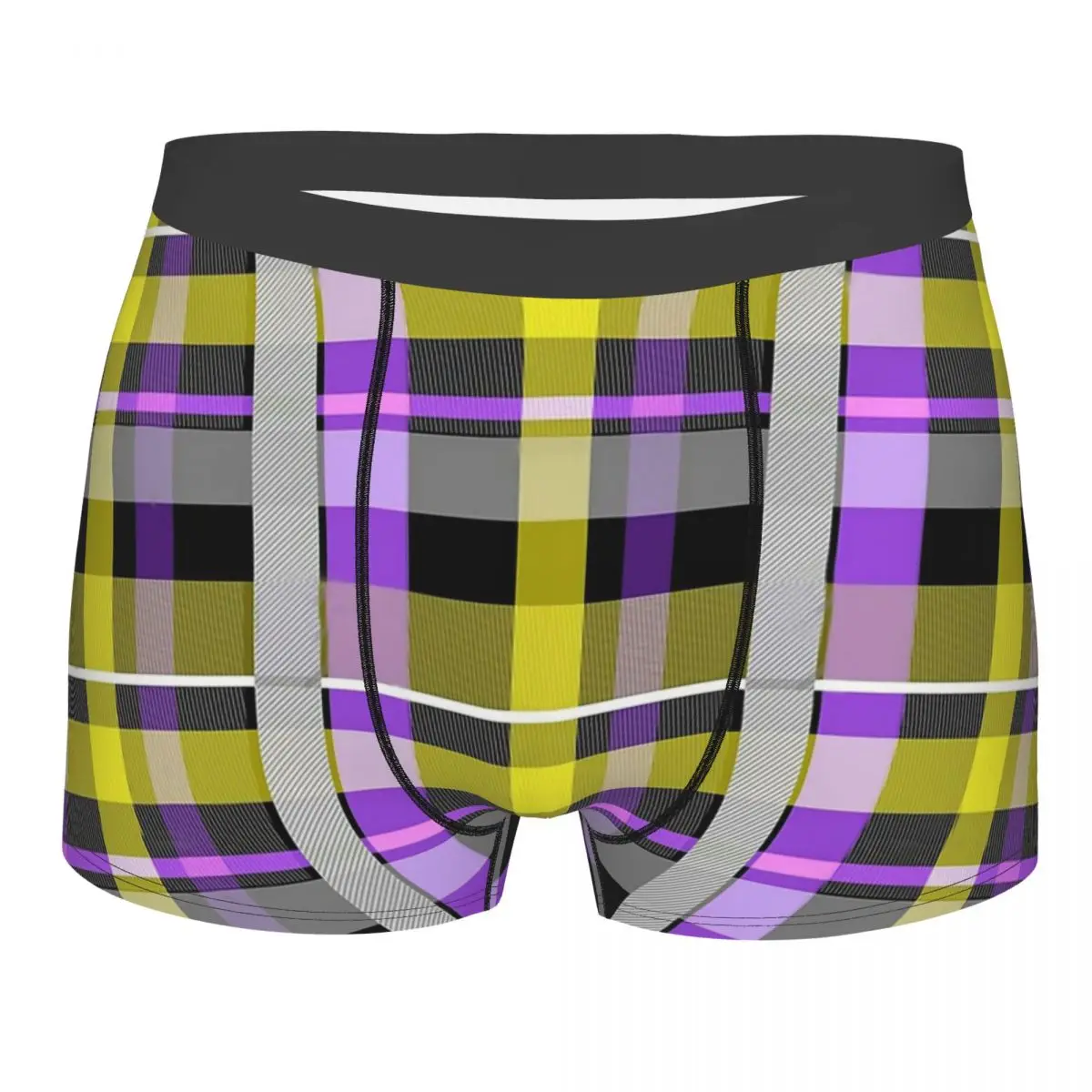 

Nonbinary Flag Check LGBT Sexual Minority Special Love Underpants Cotton Panties Man Underwear Print Shorts Boxer Briefs