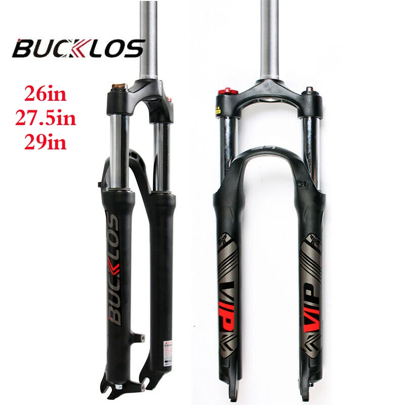 

BUCKLOS MTB Bike Fork 26 27.5 29 Bicycle Suspension Alloy Fork With Disc Brake Lockout Preload Adjust Straight Tube Bike Part