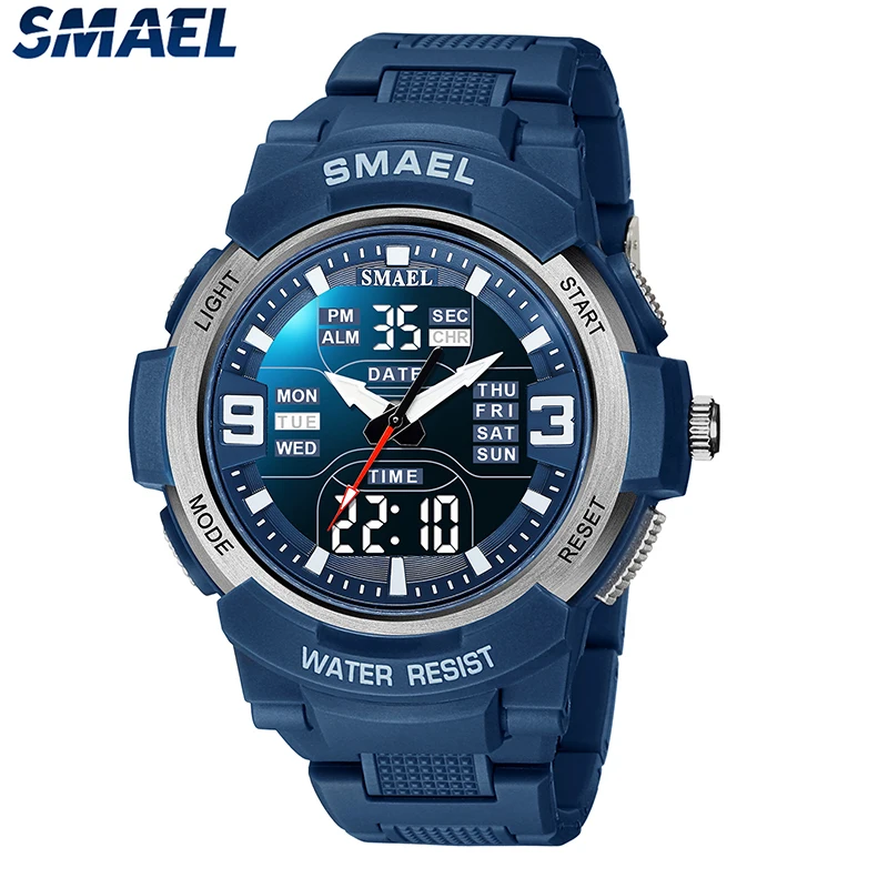 SMAEL Brand Sports Watches Dual Time S Shock Digital Watches LED 1912 Men Digital Waterproof Watch Male Clock Wristwatch Gifs
SMAEL Brand Sports Watches Dual Time S Shock Digital Watches LED 1912 Men Digital Waterproof Watch Male Clock Wristwatch Gifs