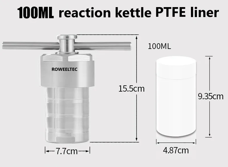 100ml Hydrothermal Autoclave Reactor with PTFE Chamber Hydrothermal Synthesis ATT
100ml Hydrothermal Autoclave Reactor with PTFE Chamber Hydrothermal Synthesis ATT