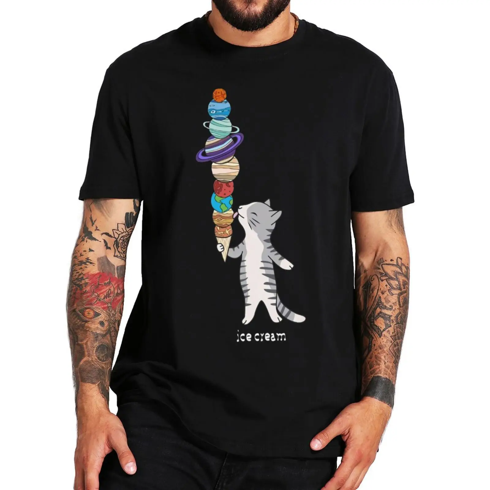 Funny Ice Cream T-shirt Cute Cat And Planet Print T Shirt For Men Women Soft Casual Summer Cotton Oversized Tee Tops EU Size
Funny Ice Cream T-shirt Cute Cat And Planet Print T Shirt For Men Women Soft Casual Summer Cotton Oversized Tee Tops EU Size