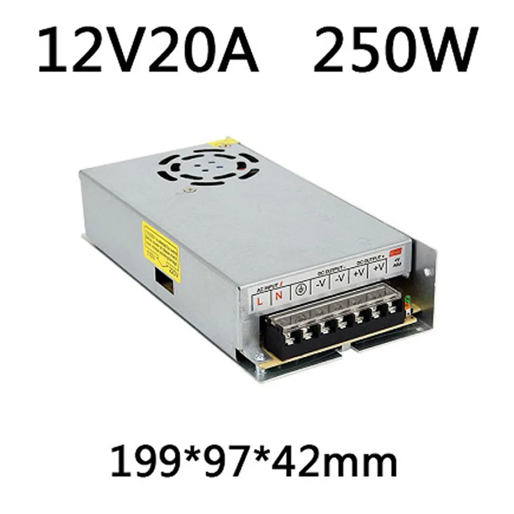 

DC 12V 20A Switching Power Supply Module AC100-260 to 12V 20A 250W Transformer LED Monitoring Power Supply Board