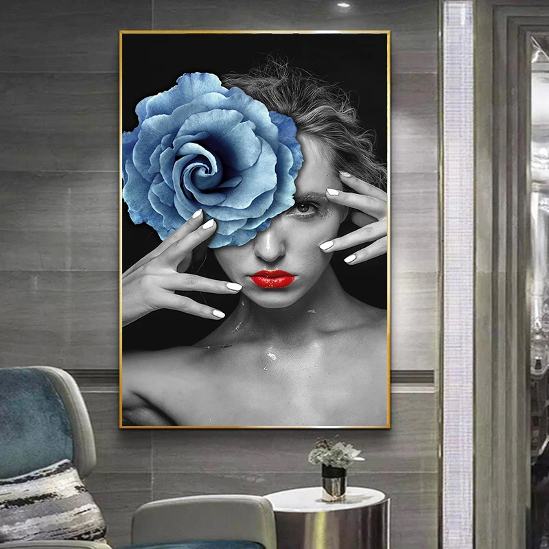 Fashion Art Woman Black Gray Blue Flowers Nude Canvas Painting Posters And Prints Scandinavian For Living Room Home Decor Mural
Fashion Art Woman Black Gray Blue Flowers Nude Canvas Painting Posters And Prints Scandinavian For Living Room Home Decor Mural