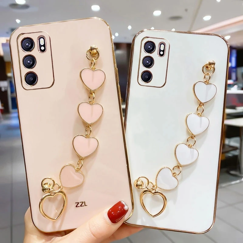 Luxury Fashion Plating Love Heart Bracelet Chain Case For OPPO A15 A16S A5 A9 A52 A53 A36 A57 A74 A76 A94 Wrist Band Back Cover
Luxury Fashion Plating Love Heart Bracelet Chain Case For OPPO A15 A16S A5 A9 A52 A53 A36 A57 A74 A76 A94 Wrist Band Back Cover