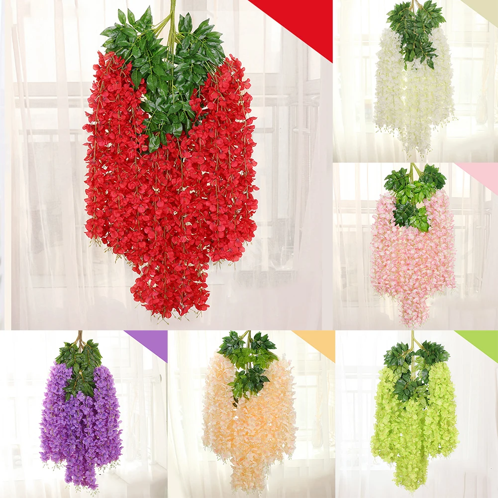12pcs Artificial Fake Hanging Wisteria Silk Flowers Vine Plant Hanging Garland Vine Rattan For Home Garden Wedding Decoration
12pcs Artificial Fake Hanging Wisteria Silk Flowers Vine Plant Hanging Garland Vine Rattan For Home Garden Wedding Decoration