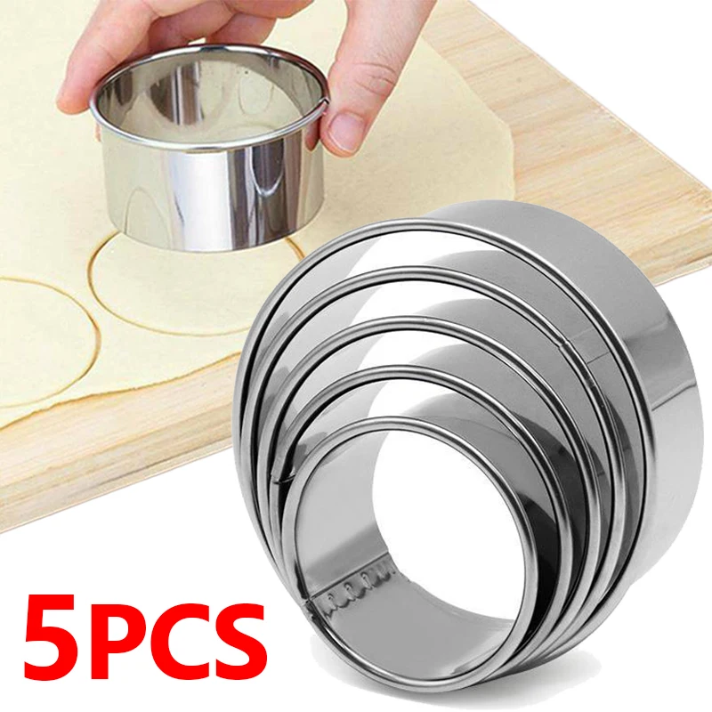 5pcs Round Biscuit Mold Stainless Steel Dumpling Skin Cutting Mould DIY Cake Pastry Baking Cutting Maker Tools Kitchen Gadgets
5pcs Round Biscuit Mold Stainless Steel Dumpling Skin Cutting Mould DIY Cake Pastry Baking Cutting Maker Tools Kitchen Gadgets