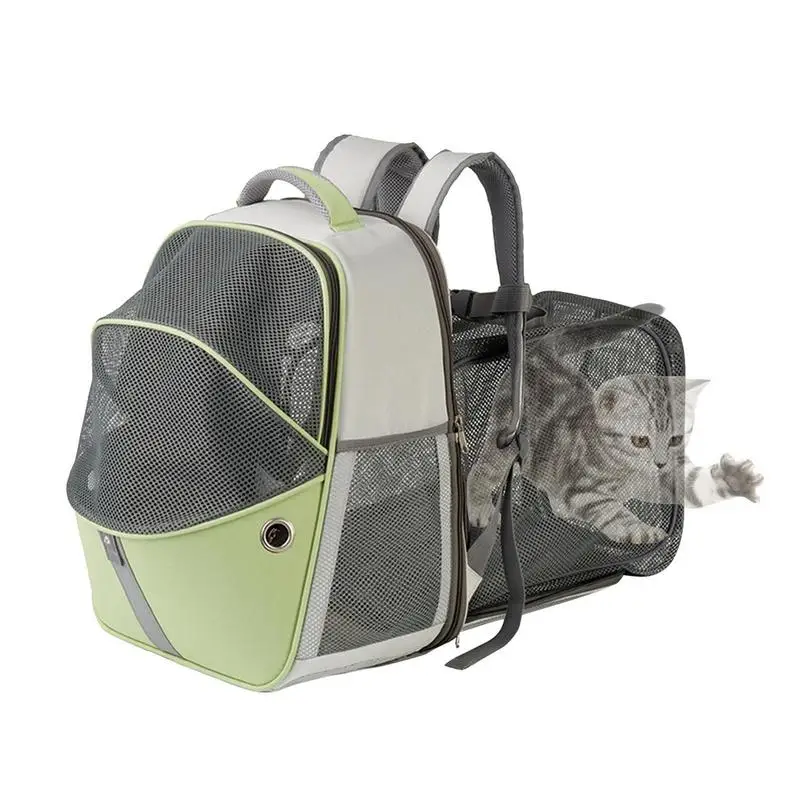 

Cat Backpack Expandable Mesh Cat Travel Backpack Collision Color Breathable Backpack Carrier With Safety Vents For Small Dogs