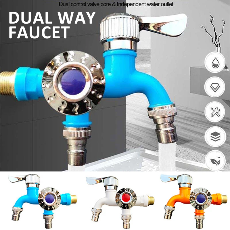 1pc Double Outlet Tap Faucet Durable Multi-functional Taps Kitchen Bathroom Washing Machine Faucets Home Supplies
1pc Double Outlet Tap Faucet Durable Multi-functional Taps Kitchen Bathroom Washing Machine Faucets Home Supplies
