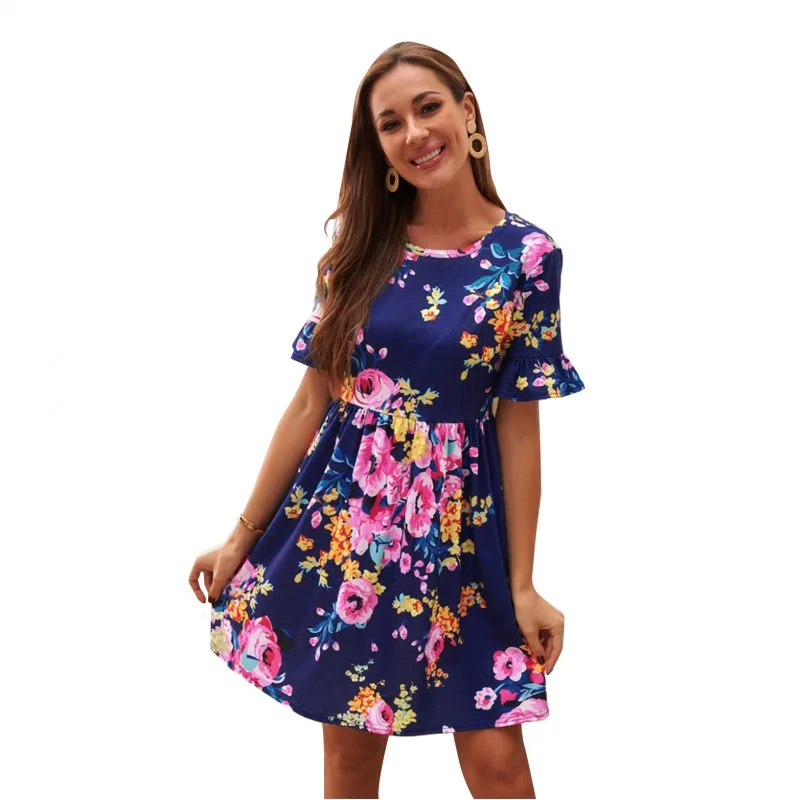 Shiying Europe and America2022New Floral Dress Women's Amazon Cross-Border round Neck Ruffle Sleeve Pullover Short Dress
Shiying Europe and America2022New Floral Dress Women's Amazon Cross-Border round Neck Ruffle Sleeve Pullover Short Dress
