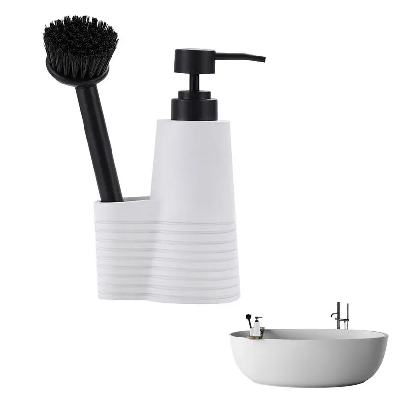 

Портативный диспенсер для мыла с кистью и щеткой держатель для ванной и кухни для очистки раковины емкость для хранения жидкости для мытья рук