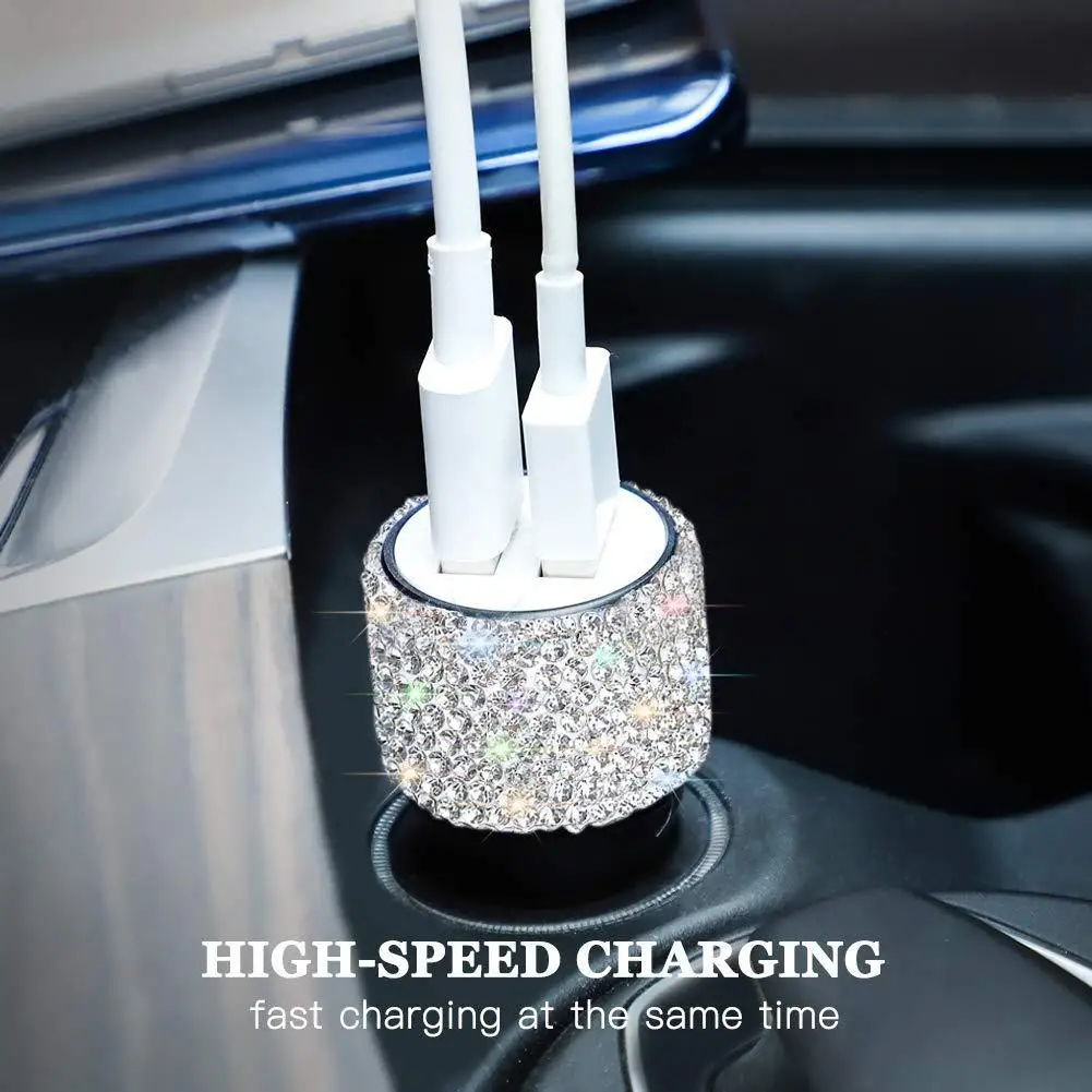 Diamond inlay USB Car Charger Quick Charge 4.0 QC3.0 QC SCP 5A Type C 30W Fast Car USB Charger For iPhone Xiaomi Mobile Phone
Diamond inlay USB Car Charger Quick Charge 4.0 QC3.0 QC SCP 5A Type C 30W Fast Car USB Charger For iPhone Xiaomi Mobile Phone