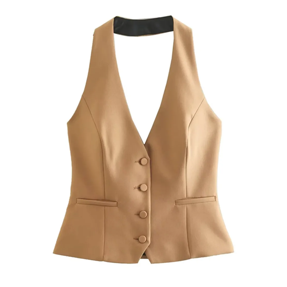 Jenny&Dave 2023 French Style Fashion Halter Suits Vest Champagne Casual Sleeveless Blazers Women Tops
Jenny&Dave 2023 French Style Fashion Halter Suits Vest Champagne Casual Sleeveless Blazers Women Tops