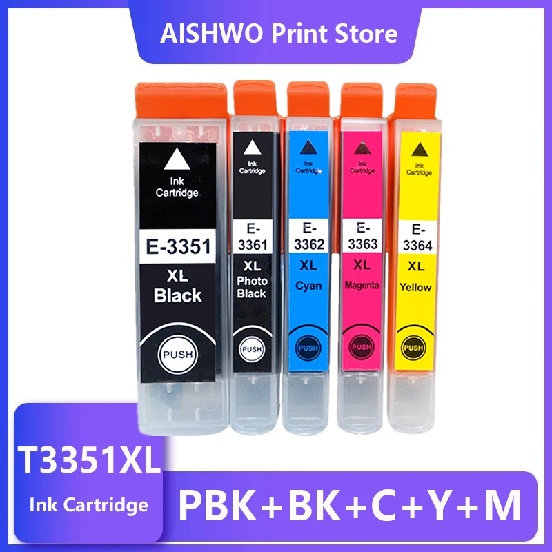 

ASW T33XL Ink Cartridges 33XL T3351 T3361 For Epson Expression XP-530 XP-630 XP-635 830 540 640 XP-645 900 Printers