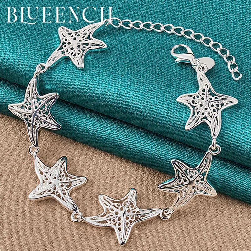 Blueench 925 Sterling Silver Openwork Pentagram Bracelet for Ladies Party Wedding Temperament Romantic Fashion Jewelry
Blueench 925 Sterling Silver Openwork Pentagram Bracelet for Ladies Party Wedding Temperament Romantic Fashion Jewelry
