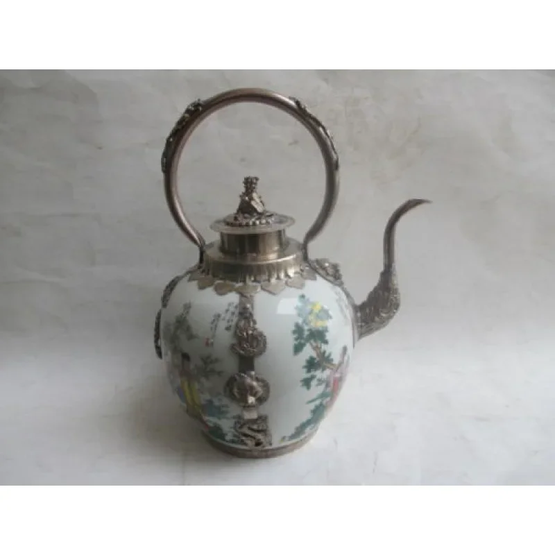 Exquisite Chinese Classical ancient China four most beautiful women Tibetan silver ceramic teapot
Exquisite Chinese Classical ancient China four most beautiful women Tibetan silver ceramic teapot