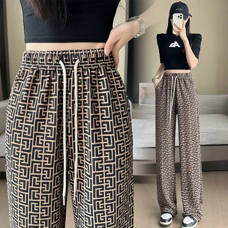 New casual pants female plaid design feeling loose high waist slim straight leg wide pants simple trousers
New casual pants female plaid design feeling loose high waist slim straight leg wide pants simple trousers
