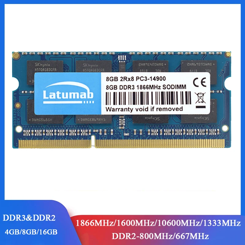 Оперативная память для ноутбука ОЗУ 8 ГБ 4 2 Гб DDR2 DDR3 DDR3L 667 800 1866 1600 1333 HMz 1 35 в 5 SODIMM 200
