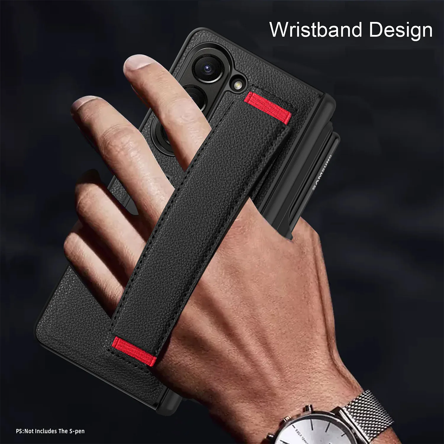 With Elastic Wrist Band For Samsung Galaxy Z Fold 5 Case Hinge Leather Fold 4 3 S Pen Holder Kickstand Full Protection Cover
With Elastic Wrist Band For Samsung Galaxy Z Fold 5 Case Hinge Leather Fold 4 3 S Pen Holder Kickstand Full Protection Cover