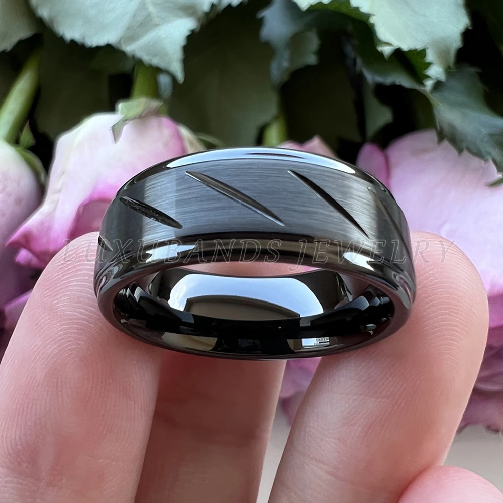Tungsten Carbide Wedding Ring For Men Stepped Edges 8mm Gold Black Grooved Engagement Band Brished Finish Comfort Fit
Tungsten Carbide Wedding Ring For Men Stepped Edges 8mm Gold Black Grooved Engagement Band Brished Finish Comfort Fit
