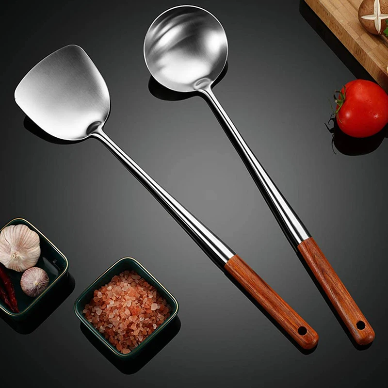 304 Stainless Steel Wok Spatula Cooking Equpment Kitchen Utensils Wok Spatula Iron and Ladle Tool Set For Kitchen Accessories
304 Stainless Steel Wok Spatula Cooking Equpment Kitchen Utensils Wok Spatula Iron and Ladle Tool Set For Kitchen Accessories