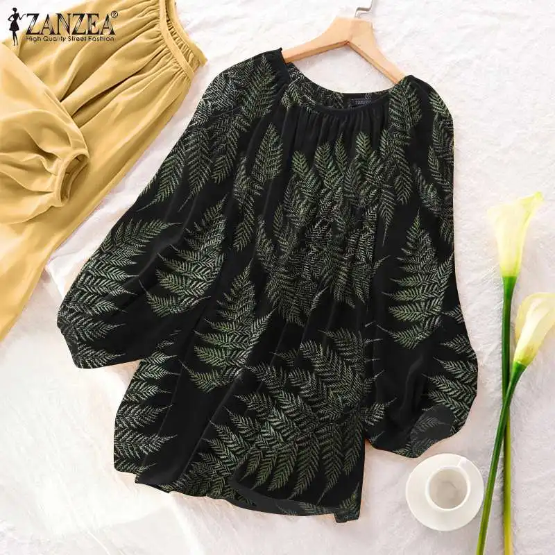 Women Holiday O Neck Tops ZANZEA Vintage Printed Blouse Spring Autumn Long Sleeve Chemise Fashion Female Casual Oversized Shirt
Women Holiday O Neck Tops ZANZEA Vintage Printed Blouse Spring Autumn Long Sleeve Chemise Fashion Female Casual Oversized Shirt