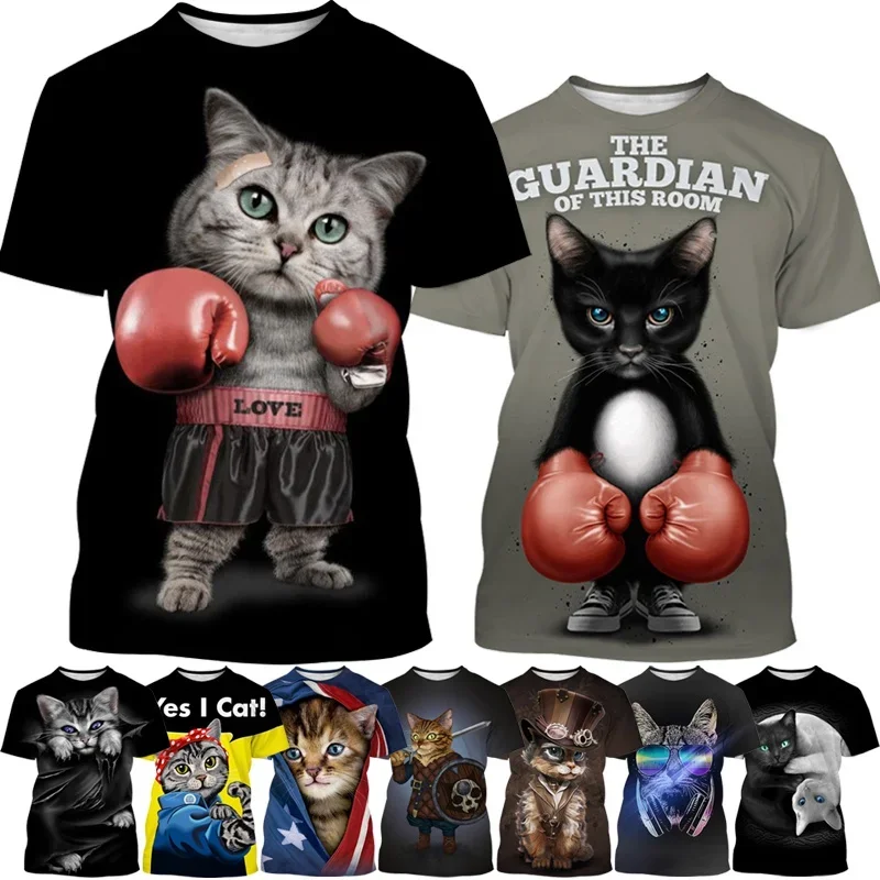 Men's and women's cat pattern fun T-shirt, 3D animal print T-shirt, round neck, oversized short sleeves, casual summer top, 2023
Men's and women's cat pattern fun T-shirt, 3D animal print T-shirt, round neck, oversized short sleeves, casual summer top, 2023