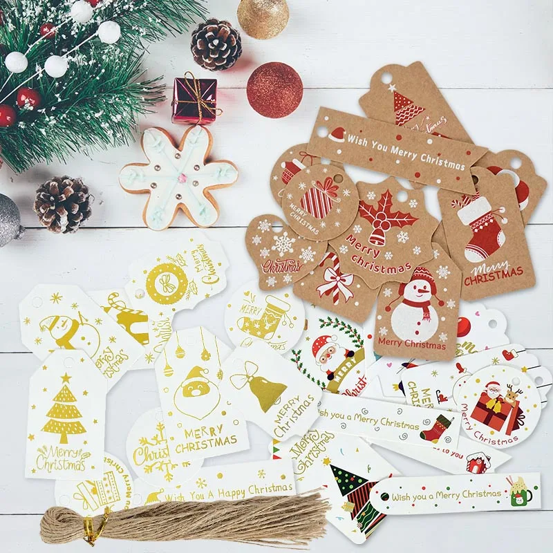50Pcs DIY Merry Christmas Tag Labels with Hemp Rope Gift Wrapping Hang Tags Santa Claus Paper Cards Xmas Tree Decor Party Supply
50Pcs DIY Merry Christmas Tag Labels with Hemp Rope Gift Wrapping Hang Tags Santa Claus Paper Cards Xmas Tree Decor Party Supply