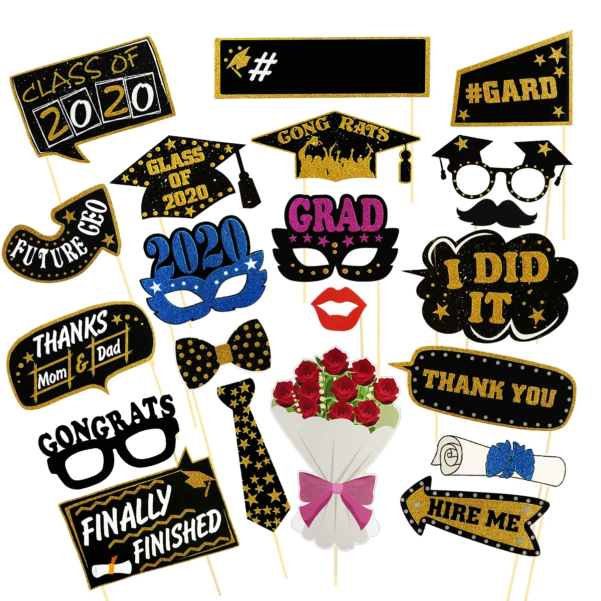 PRETYZOOM 21PCS 2020 Graduation Party Photo Booth Props Kit Glitter Photo Props for Graduation Favors
PRETYZOOM 21PCS 2020 Graduation Party Photo Booth Props Kit Glitter Photo Props for Graduation Favors