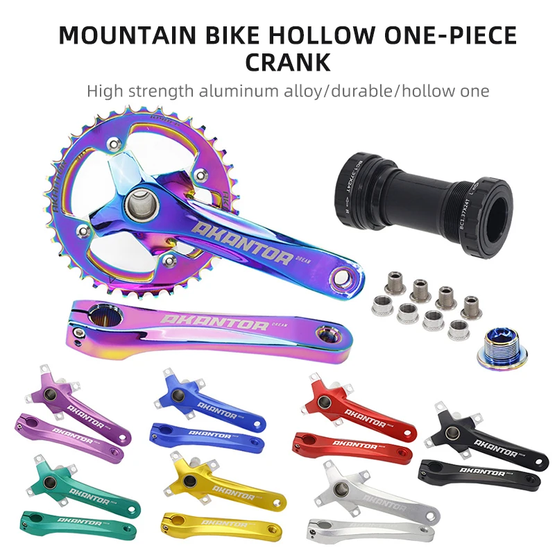 KR Mountain Bike Crank Bottom Bracket Hollow Integrated Left And Right Crank Refitting Single Tooth Disc 32/34/36/38 Teeth
KR Mountain Bike Crank Bottom Bracket Hollow Integrated Left And Right Crank Refitting Single Tooth Disc 32/34/36/38 Teeth