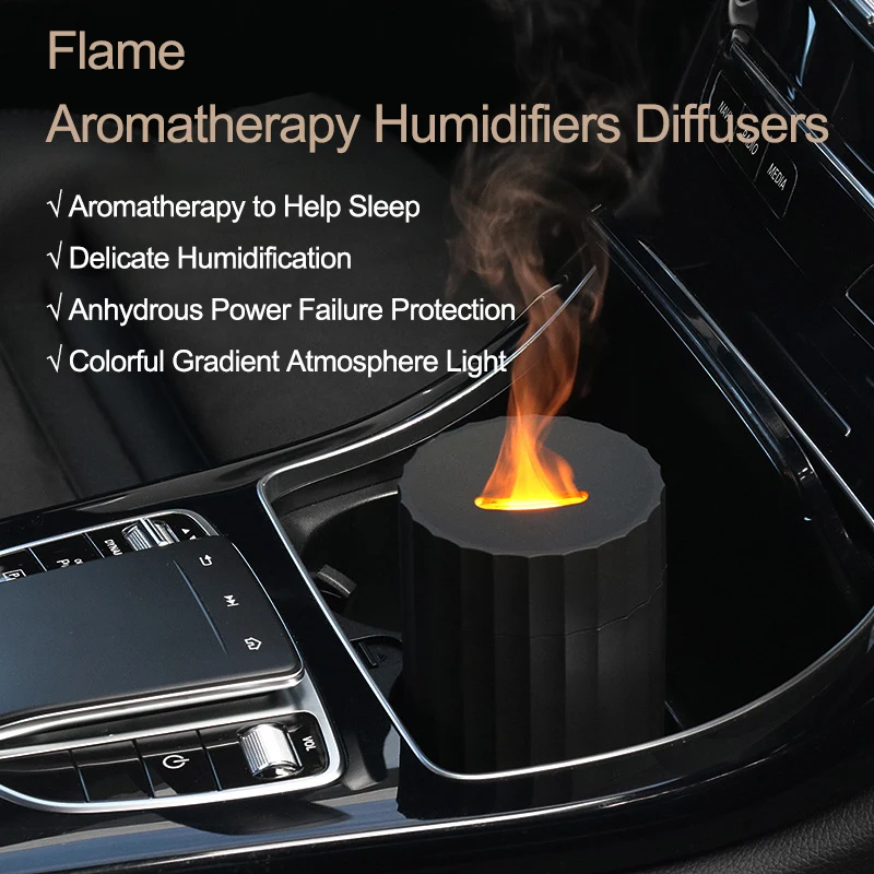 

New Flame Air Humidifier Car Air Fresheners Essential Oils Aroma Diffuser Aromatherapy Humidifiers Diffusers Home Room Fragrance