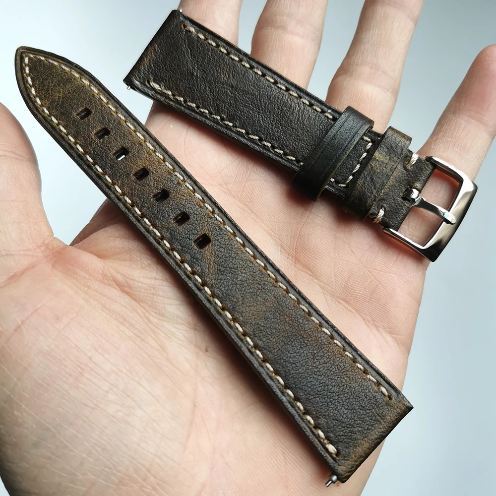 18 19 20 21 22mm Oil wax Crazy Horse Skin Watch Strap classic Watch Band Genuine Leather Quick release Watch Belt Watchbands 
18 19 20 21 22mm Oil wax Crazy Horse Skin Watch Strap classic Watch Band Genuine Leather Quick release Watch Belt Watchbands