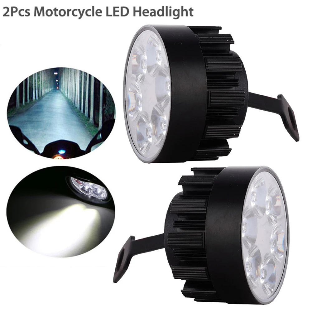 2 Pcs Motorcycle Headlights 6 LED Spot Fog Lights Universal Motobike Parts Front Head Lamps 12V-85V 18W White Light Lamps
2 Pcs Motorcycle Headlights 6 LED Spot Fog Lights Universal Motobike Parts Front Head Lamps 12V-85V 18W White Light Lamps